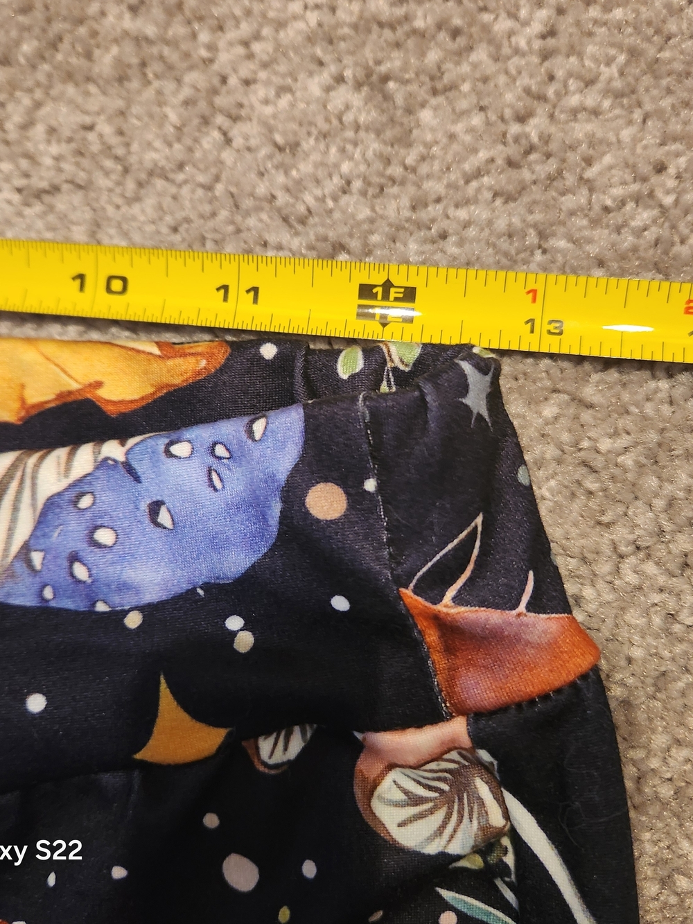 ELEDIZI Black Floral & Mushroom Flare Pants with Butterflies Sz Medium - Picture 6 of 9